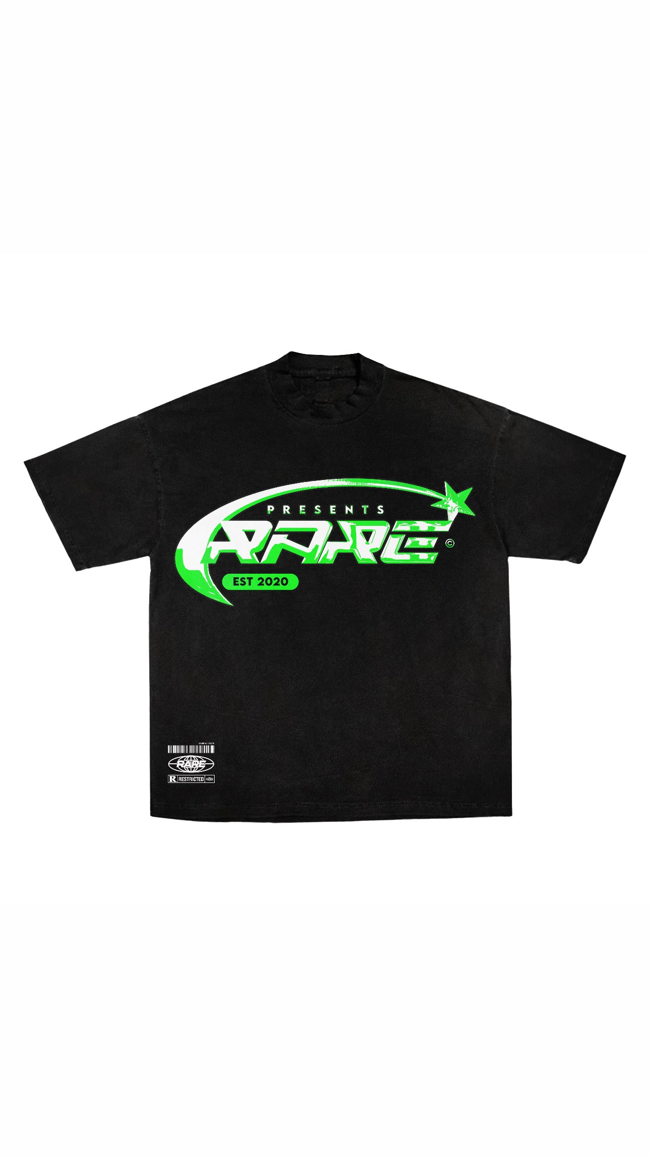 Black/Green “Rare”  boxy fit Tee